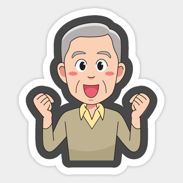 Cute Energetic Grandpa Sticker by teegear